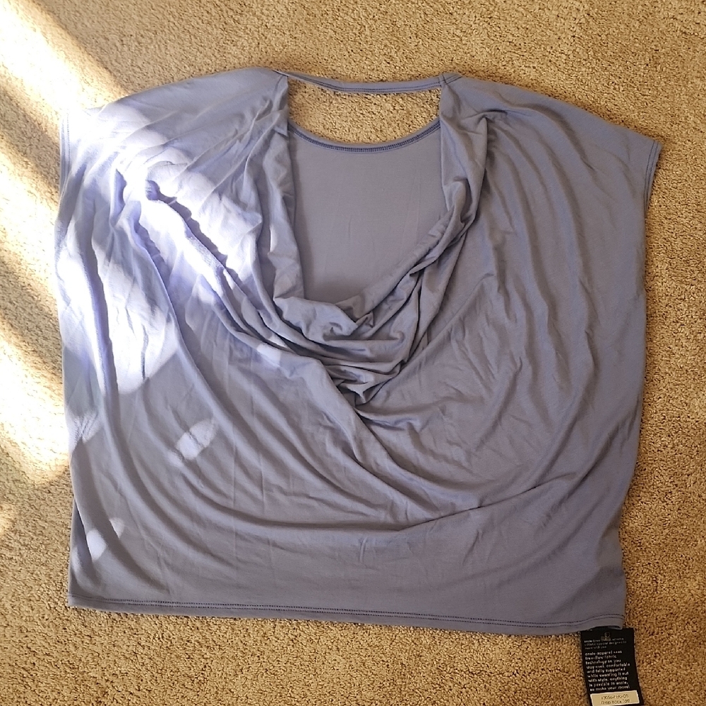 Onzie Periwinkle Drape Blouse